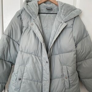 32 Degrees Women's Light Gray/Sage Puffer Jacket NWOT